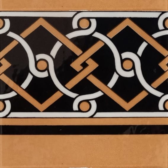 Armada Çini 20x20 cm KS 77 Zincir Desen Kütahya İznik Çini Bordür