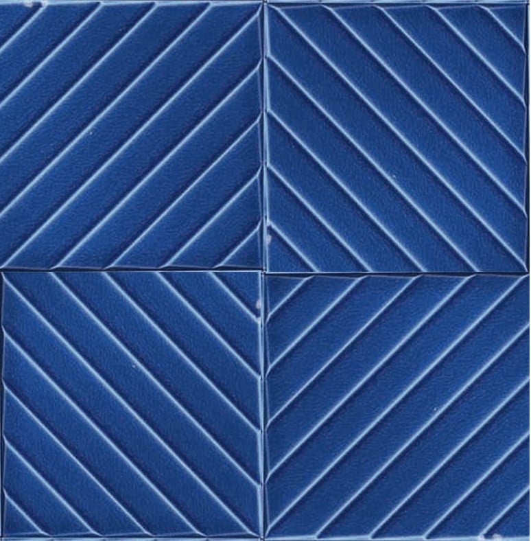 Armada Çini 20x20 Cm Linea Petrol Mavisi Modern Desenli Çini Seramik Karo