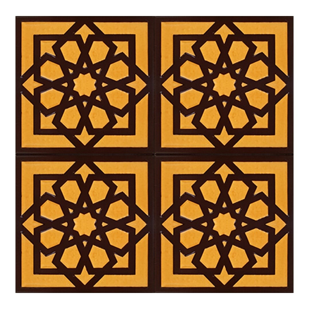 Armada Çini 20x20 Cm SP 101 Kahve Türk Yıldızı Kütahya İznik Çini Karo