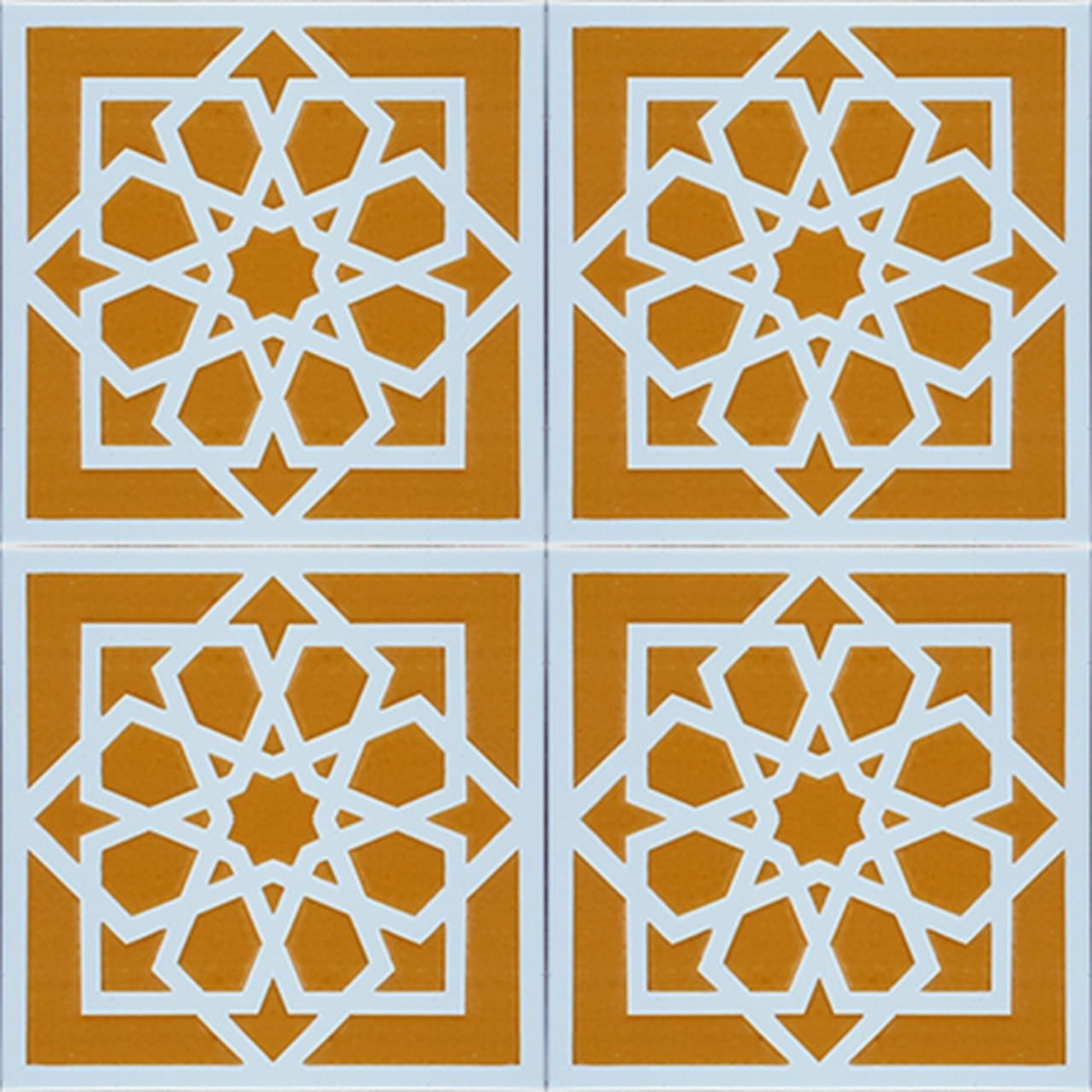 Armada Çini 20x20 Cm SP 101 Sarı Türk Yıldızı Kütahya İznik Çini Karo