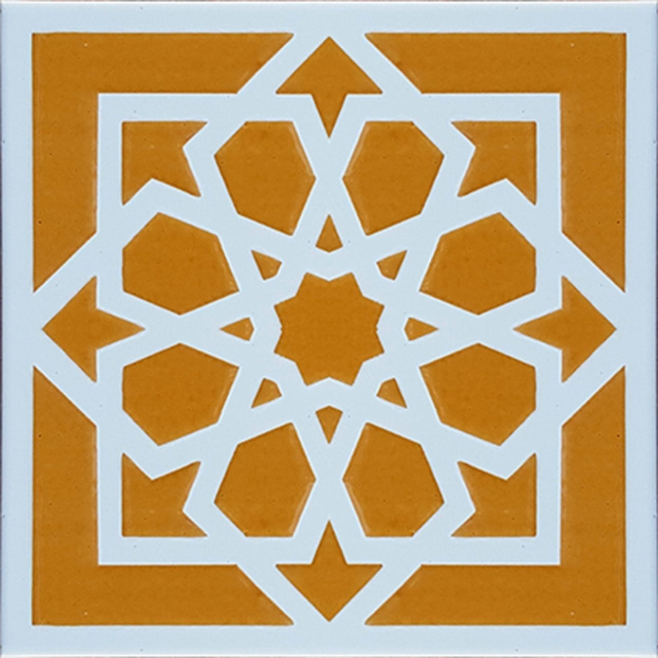 Armada Çini 20x20 Cm SP 101 Sarı Türk Yıldızı Kütahya İznik Çini Karo