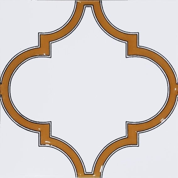 Armada çini 20x20 cm SP 103 Arabesk Sarı Beyaz Desenli Kütahya çini