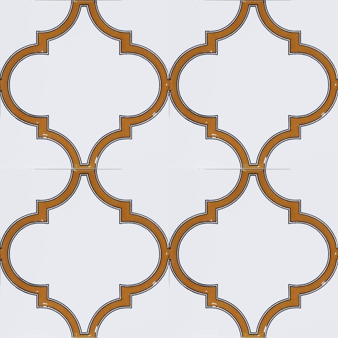 Armada çini 20x20 cm SP 103 Arabesk Sarı Beyaz Desenli Kütahya çini