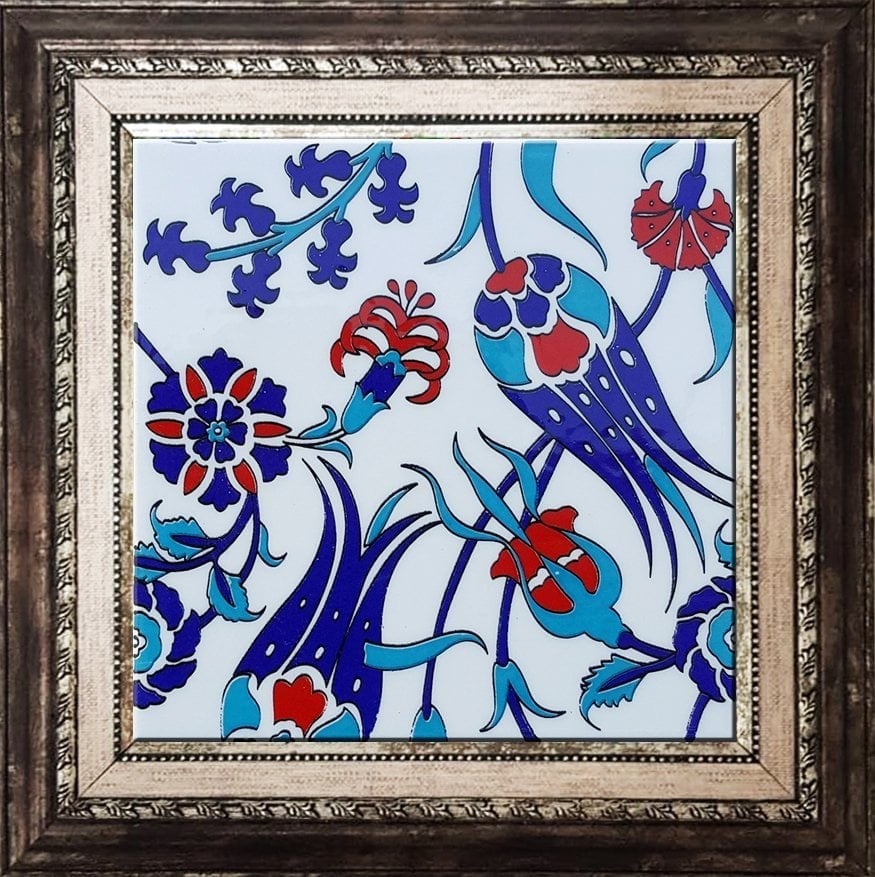 Armada Çini 20x20 Cm SP 105 Lale Çiçek Desen Kütahya İznik Çini Karo
