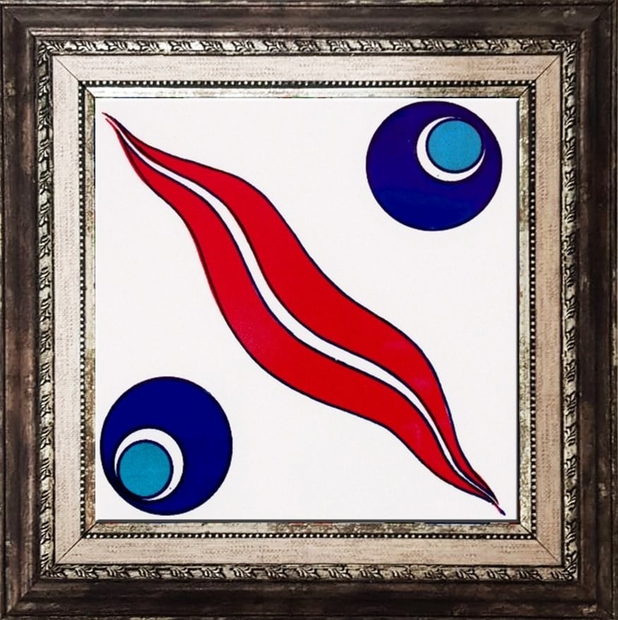 Armada Çini 20x20 Cm SP 14 Kütahya Çinisi İznik Desenli Çini Karo