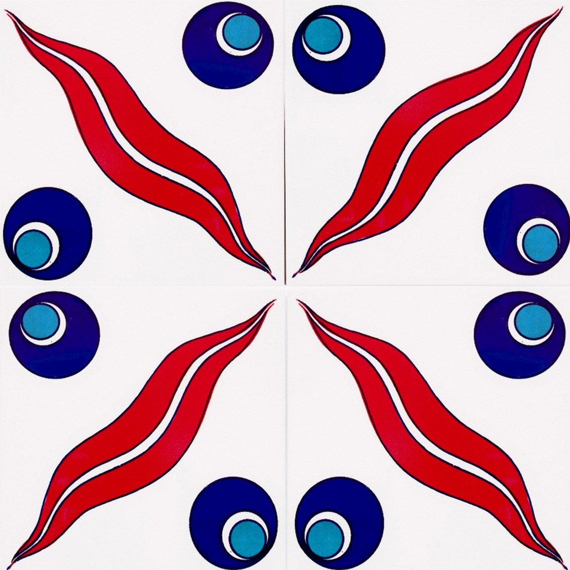 Armada Çini 20x20 Cm SP 14 Kütahya Çinisi İznik Desenli Çini Karo