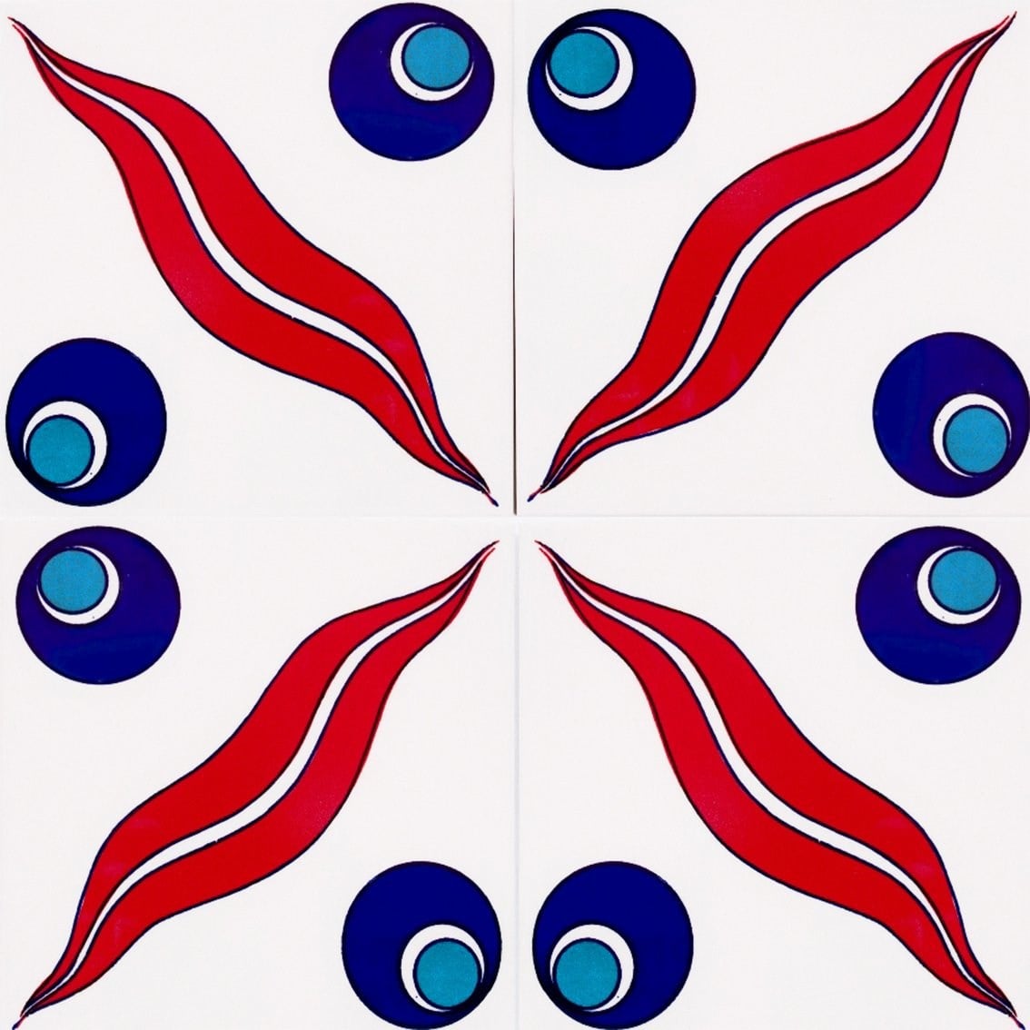 Armada Çini 20x20 Cm SP 14 Kütahya Çinisi İznik Desenli Çini Karo