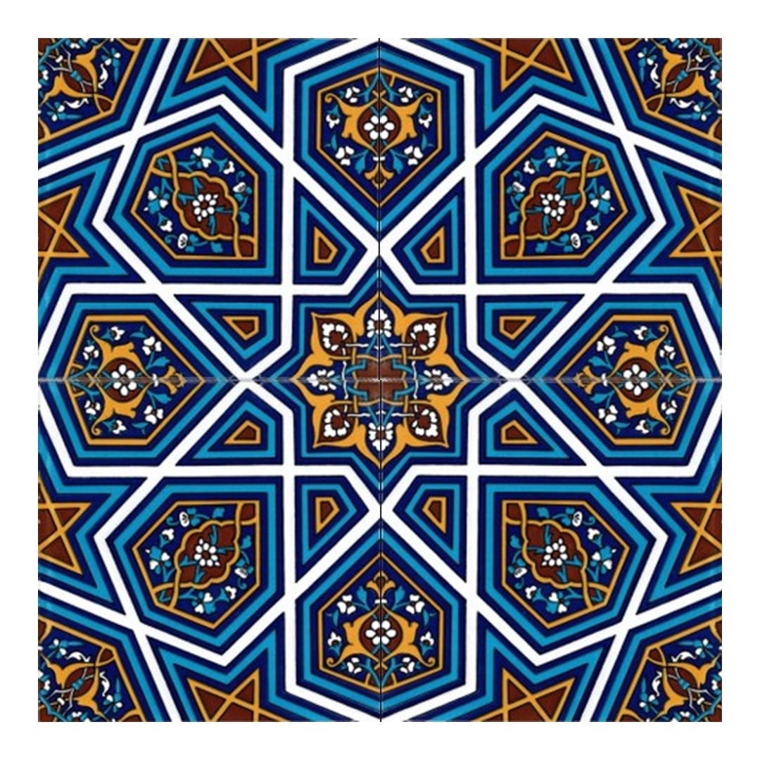 Armada Çini 20x20 Cm SP 48 Kütahya Çinisi Selçuklu Desenli Çini Karo