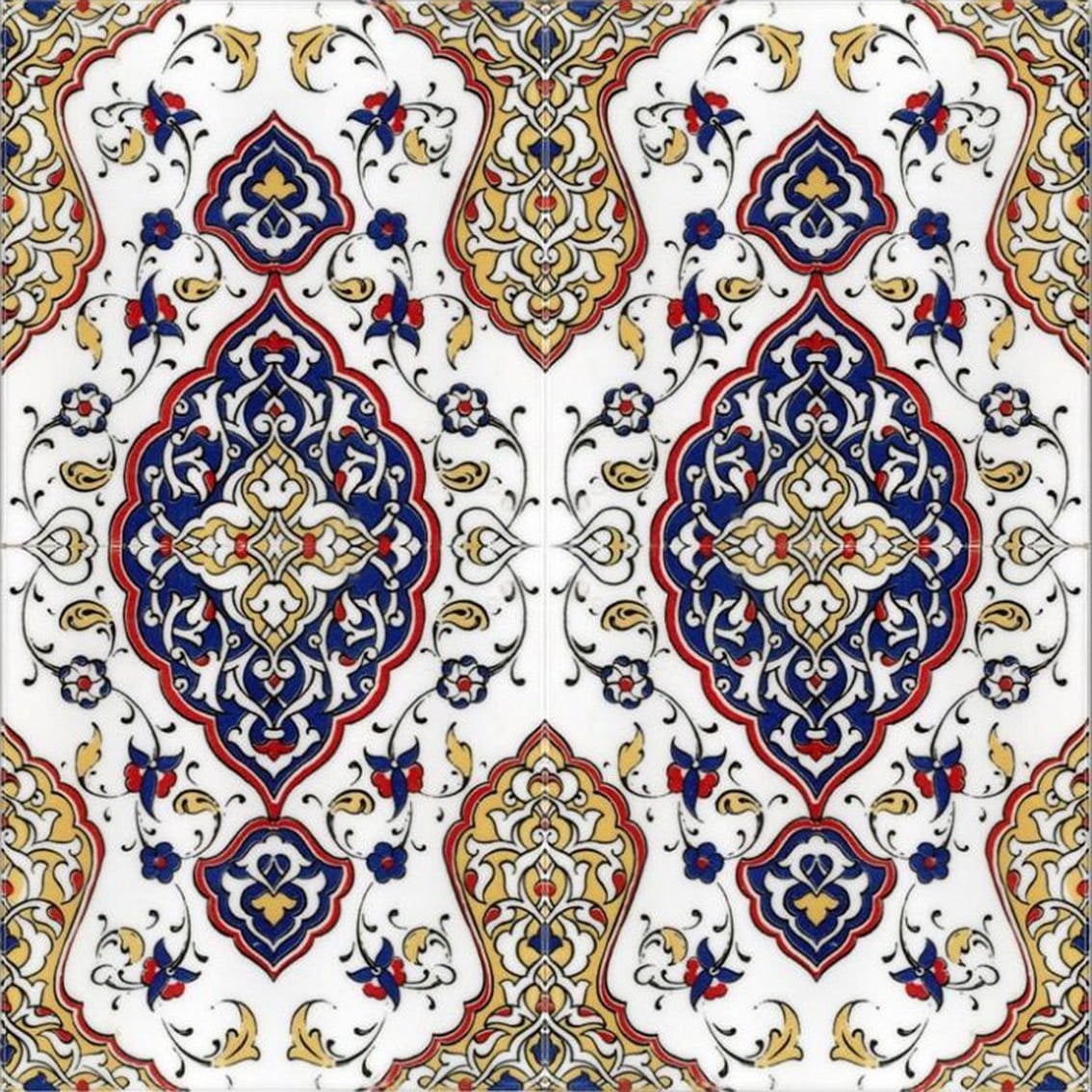 Armada Çini 20x20 Cm SP 79 Kütahya Çinisi Osmanlı Desenli Çini Karo