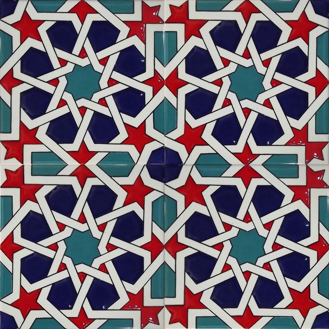 Armada Çini 20x20 Cm SP 88 Kütahya Çinisi Maroc Desenli Çini Karo