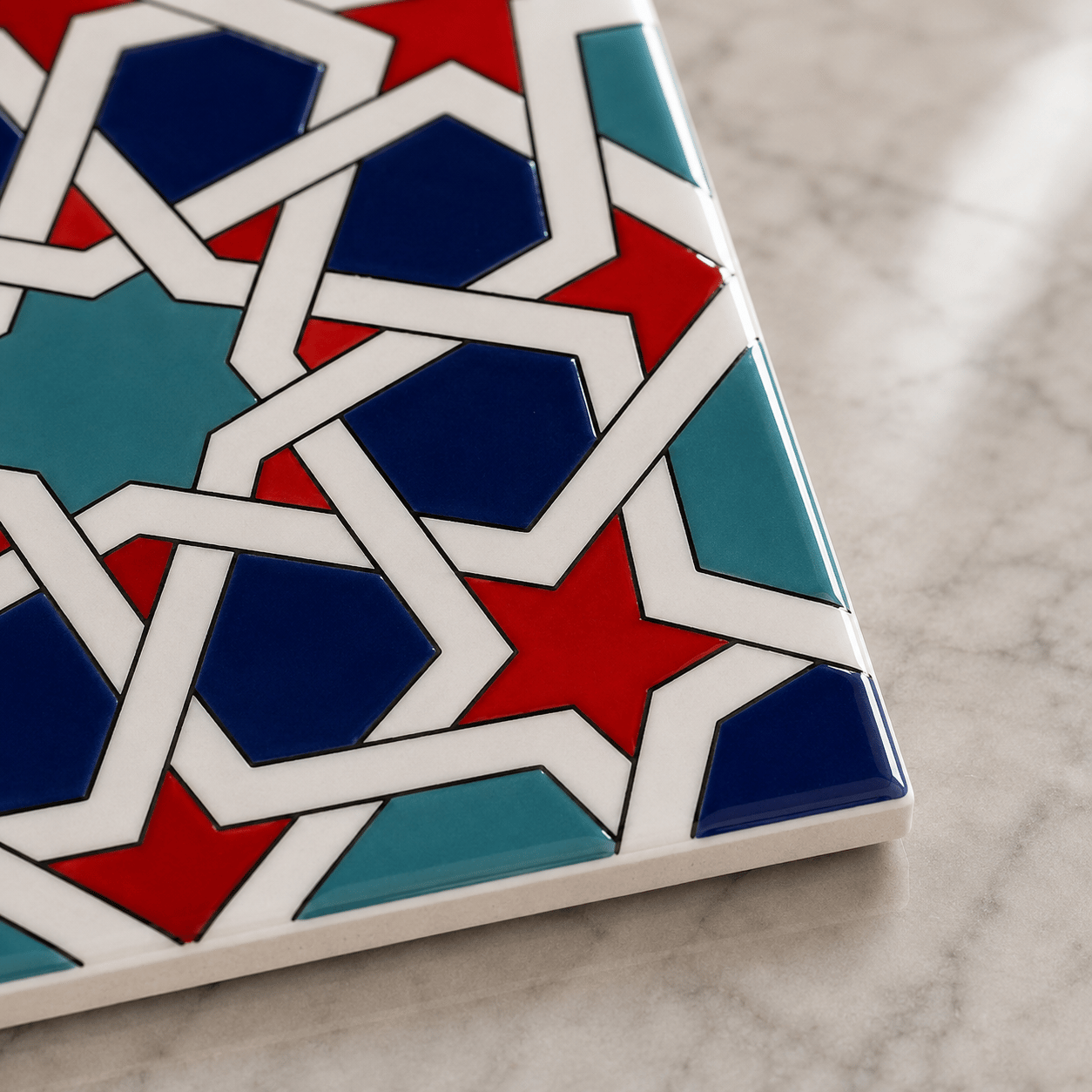 Armada Çini 20x20 Cm SP 88 Kütahya Çinisi Maroc Desenli Çini Karo
