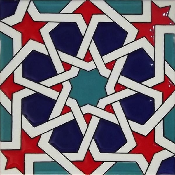 Armada Çini 20x20 Cm SP 88 Kütahya Çinisi Maroc Desenli Çini Karo