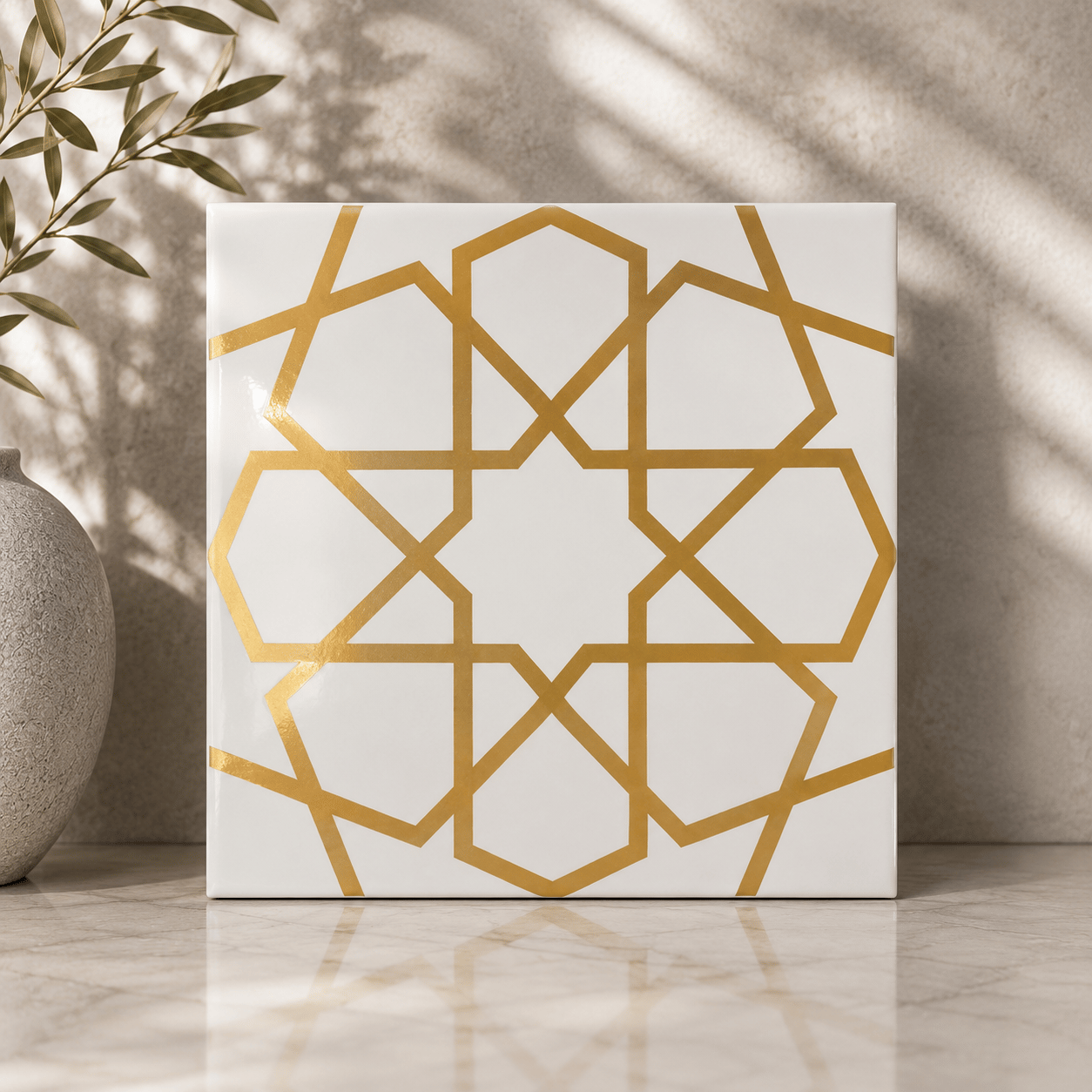 Armada Çini 20x20 Cm SP 89 Beyaz Metalik Kütahya Çinisi Karo