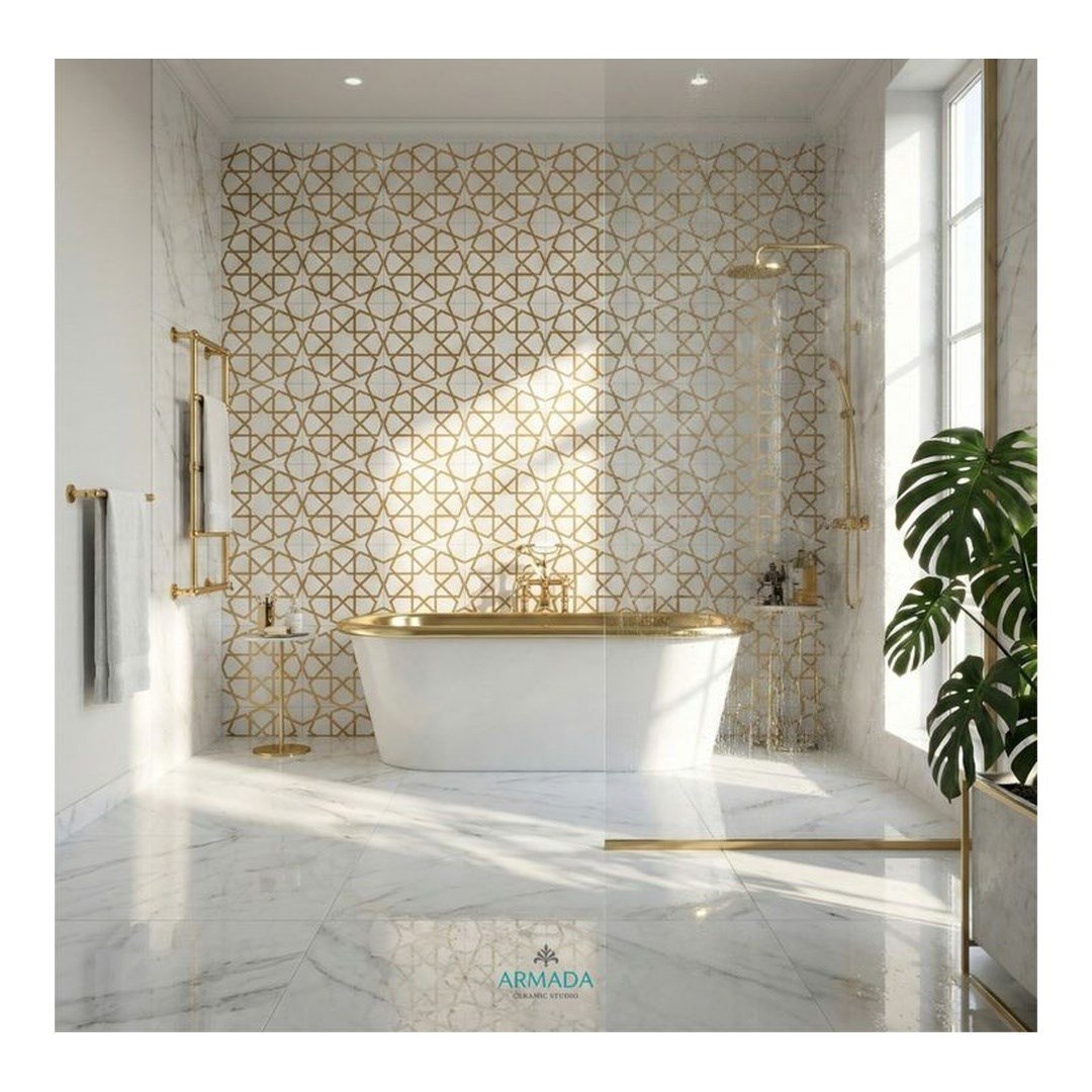 Armada Çini 20x20 Cm SP 89-v Sarı Beyaz Türkmen Yıldızı Çini Karo