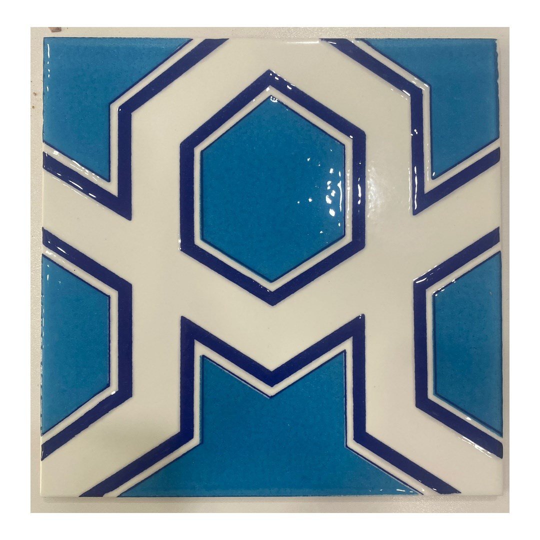 Armada Çini 20x20 Cm SP 98-v Yıldız Desenli Kütahya İznik Çini Karo