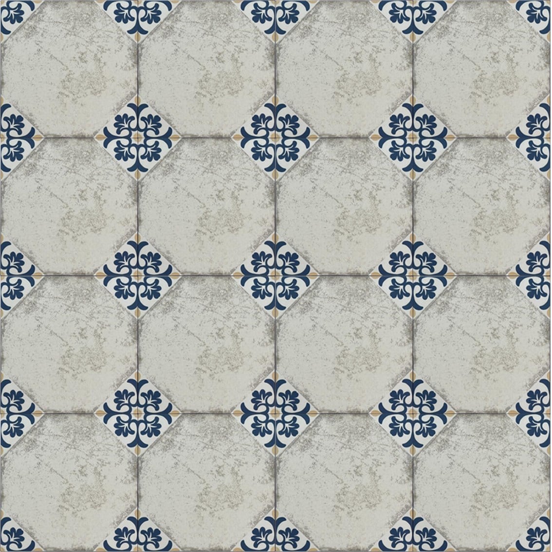 Armada Çini 20x20 Cm YC 11 Siyah Beyaz Yıldız Yer Çinisi