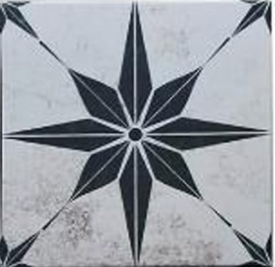 Armada Çini 20x20 Cm YC 13 Siyah Gri Çicek Yer Çinisi