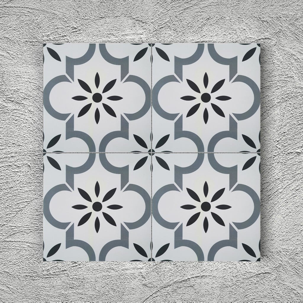 Armada Çini 20x20 Cm YC 19 Siyah Beyaz Küp Yer Çinisi