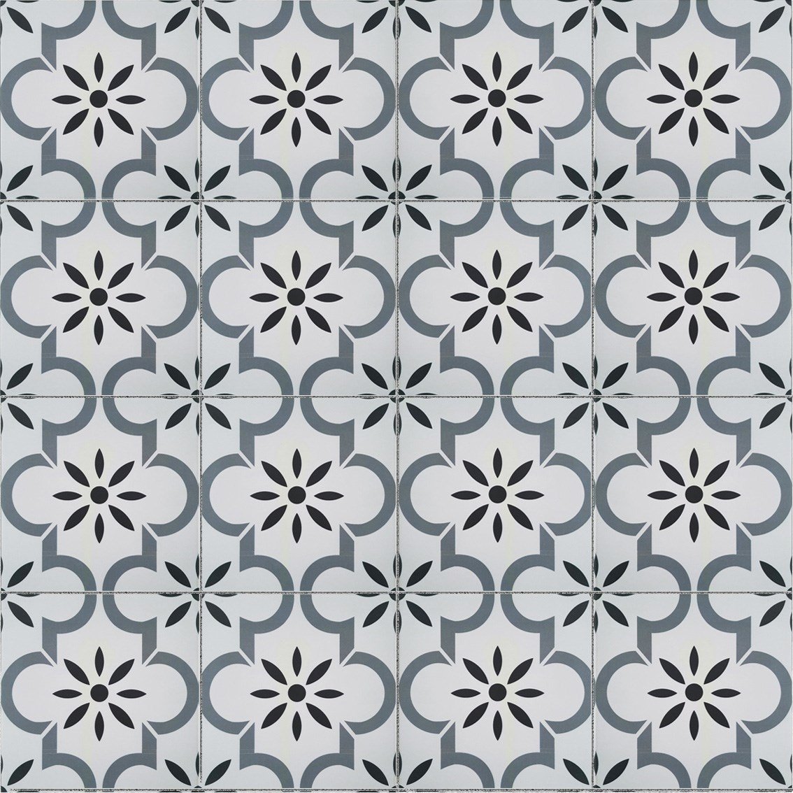 Armada Çini 20x20 Cm YC 19 Siyah Beyaz Küp Yer Çinisi