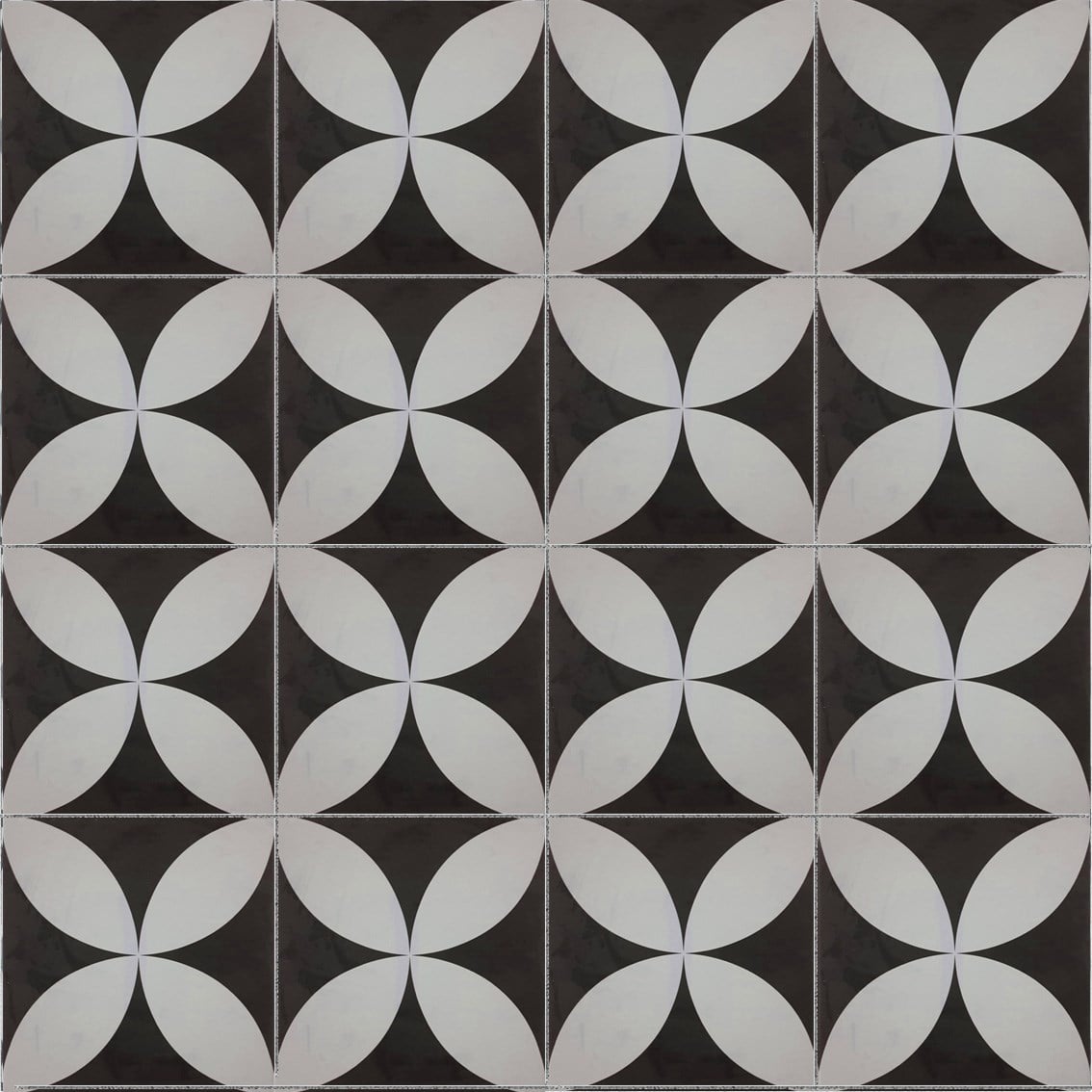 Armada Çini 20x20 Cm YC 4 Siyah Gri Geometrik Yer Çinisi