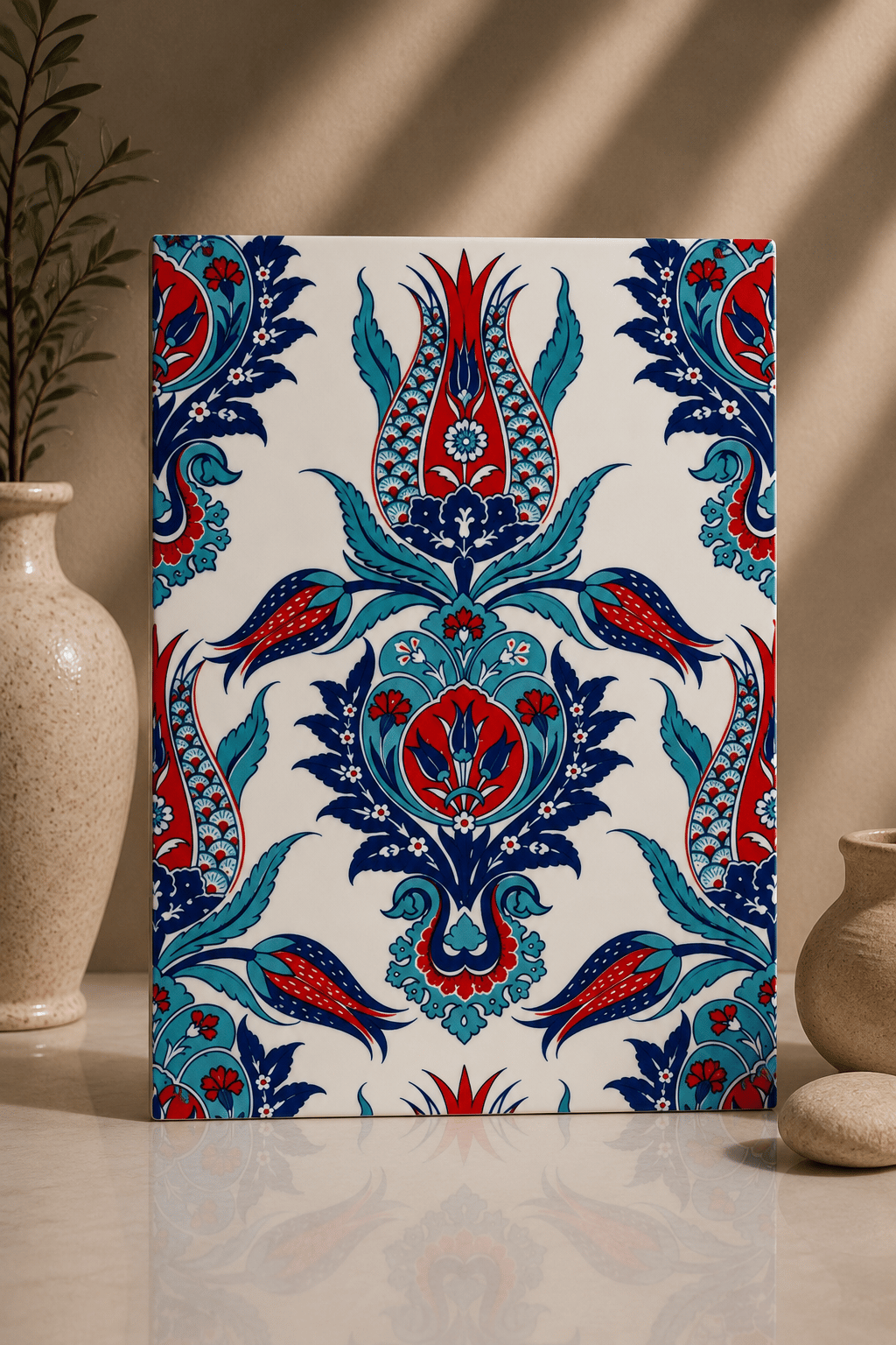 Armada Çini 20x25 Cm Ac 309 Tek Lale Desenli Kütahya Çini Karo