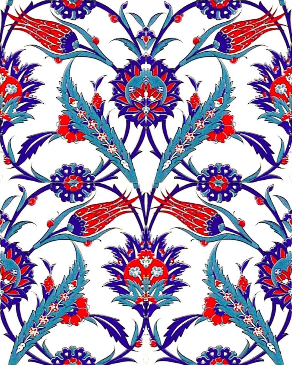 Armada Çini 20x25 Cm Ac 313 Lale Desenli Kütahya Çini Seramik Karo