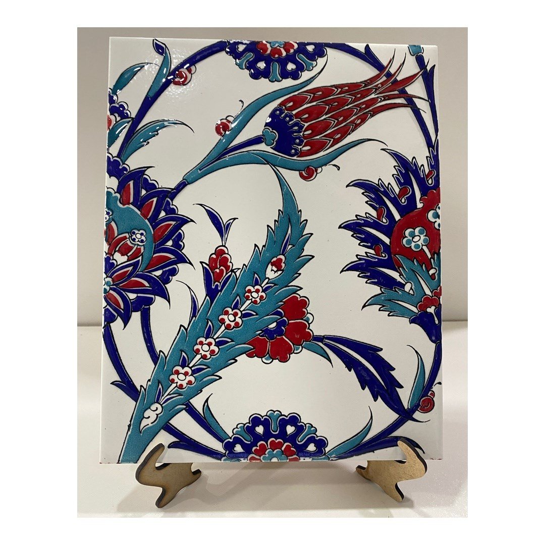Armada Çini 20x25 Cm Ac 313 Lale Desenli Kütahya Çini Seramik Karo