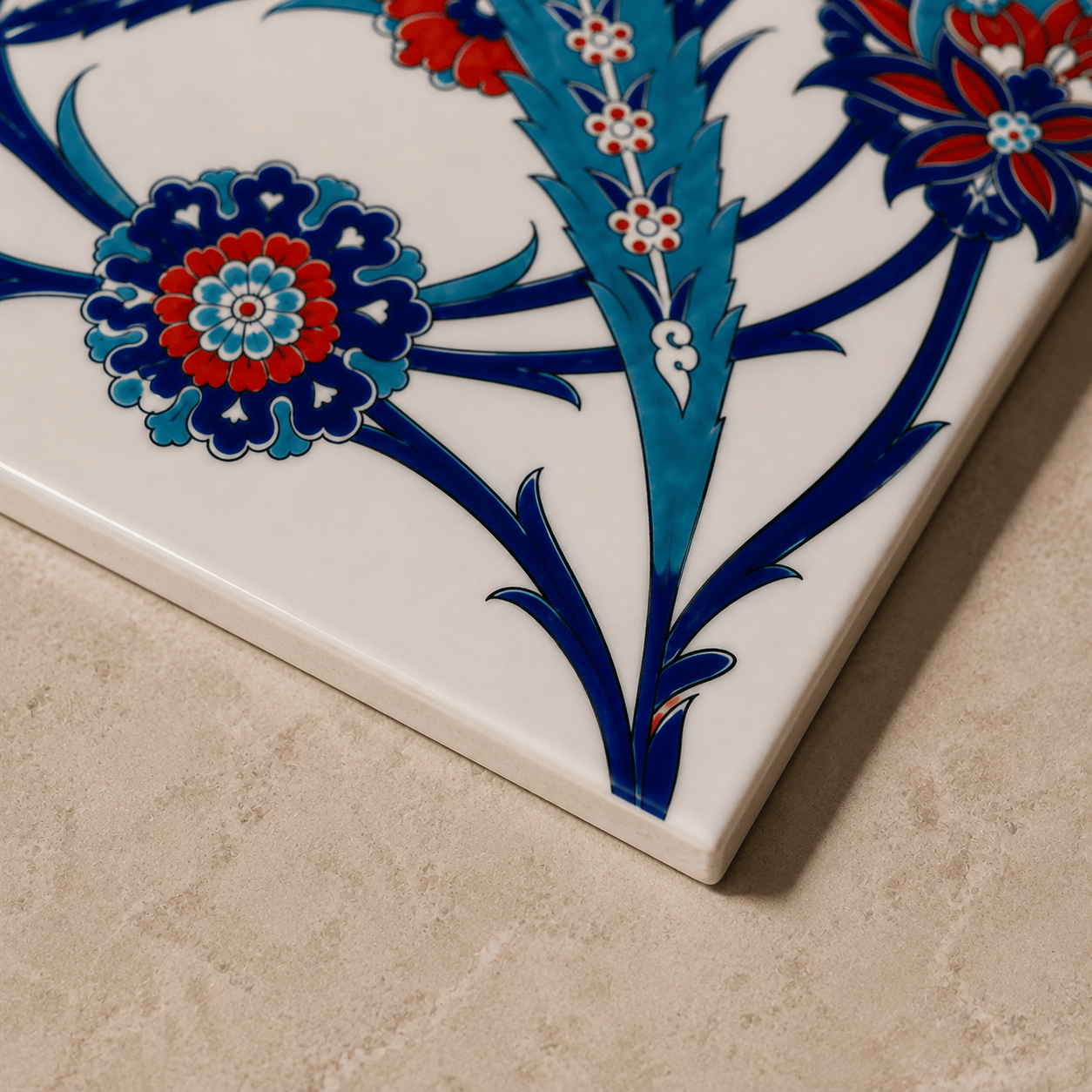 Armada Çini 20x25 Cm Ac 313 Lale Desenli Kütahya Çini Seramik Karo
