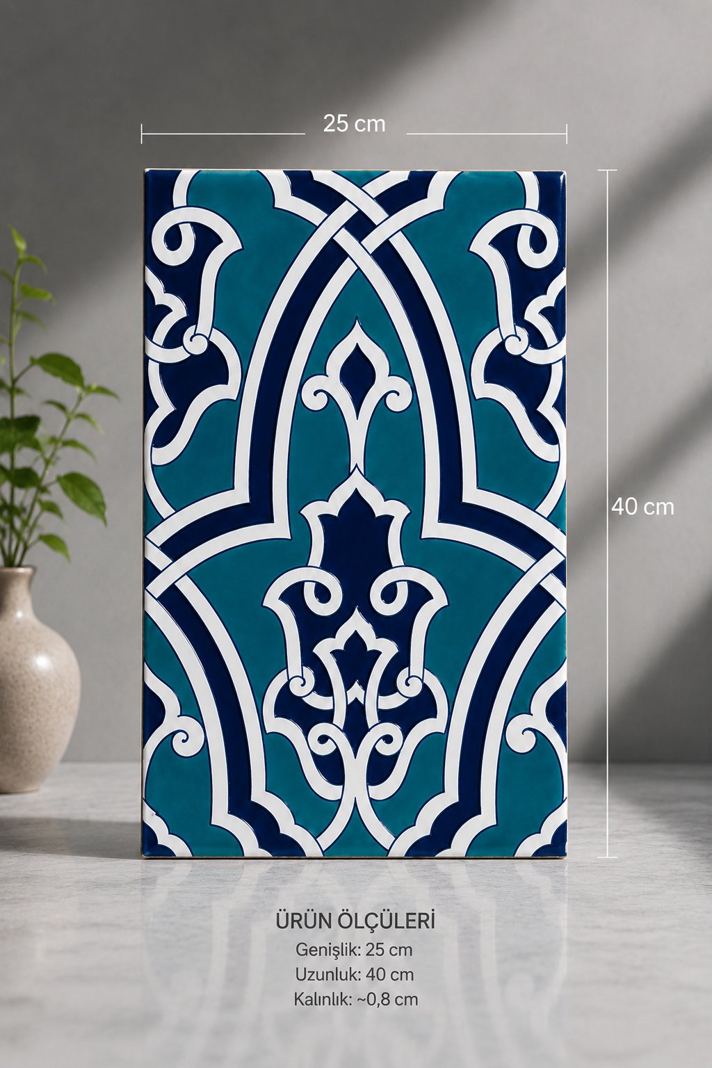 Armada Çini 25x40 Cm SP 406 Kütahya Çinisi İznik Desenli Çini Karo