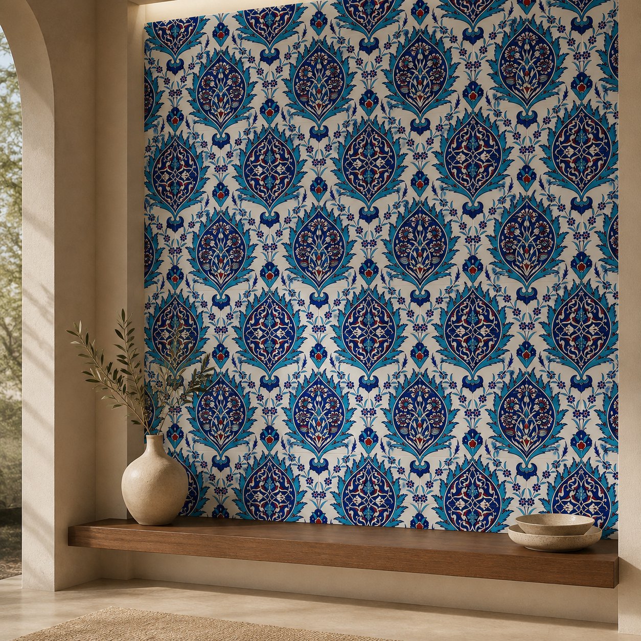 Armada Çini 25x40 Cm SP 417 Mavi Göbekli Kütahya İznik Çini Karo