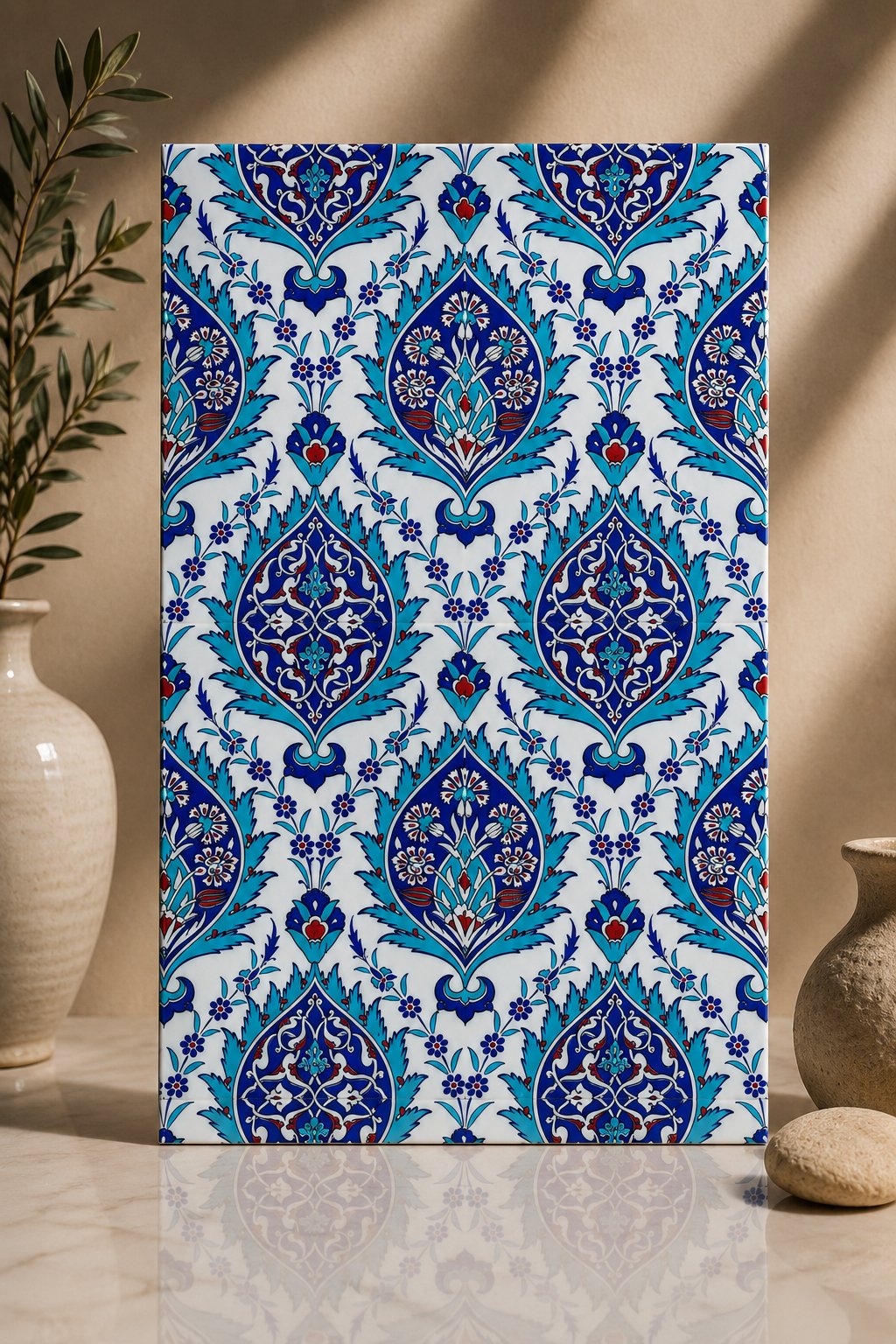 Armada Çini 25x40 Cm SP 417 Mavi Göbekli Kütahya İznik Çini Karo