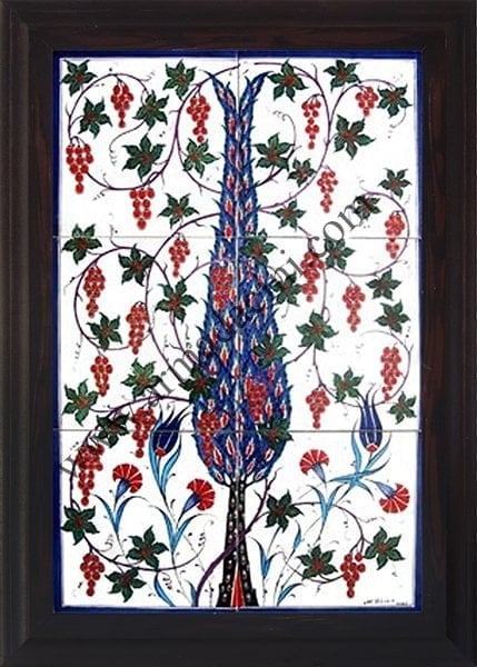 Armada Çini 40x60 Cm ED 519 Tek selvi Eldekoru Çini Pano