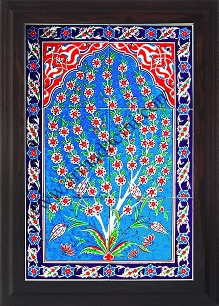 Armada Çini 40x60 Cm ED 603 Turkuaz Hayat Ağacı Çini Pano