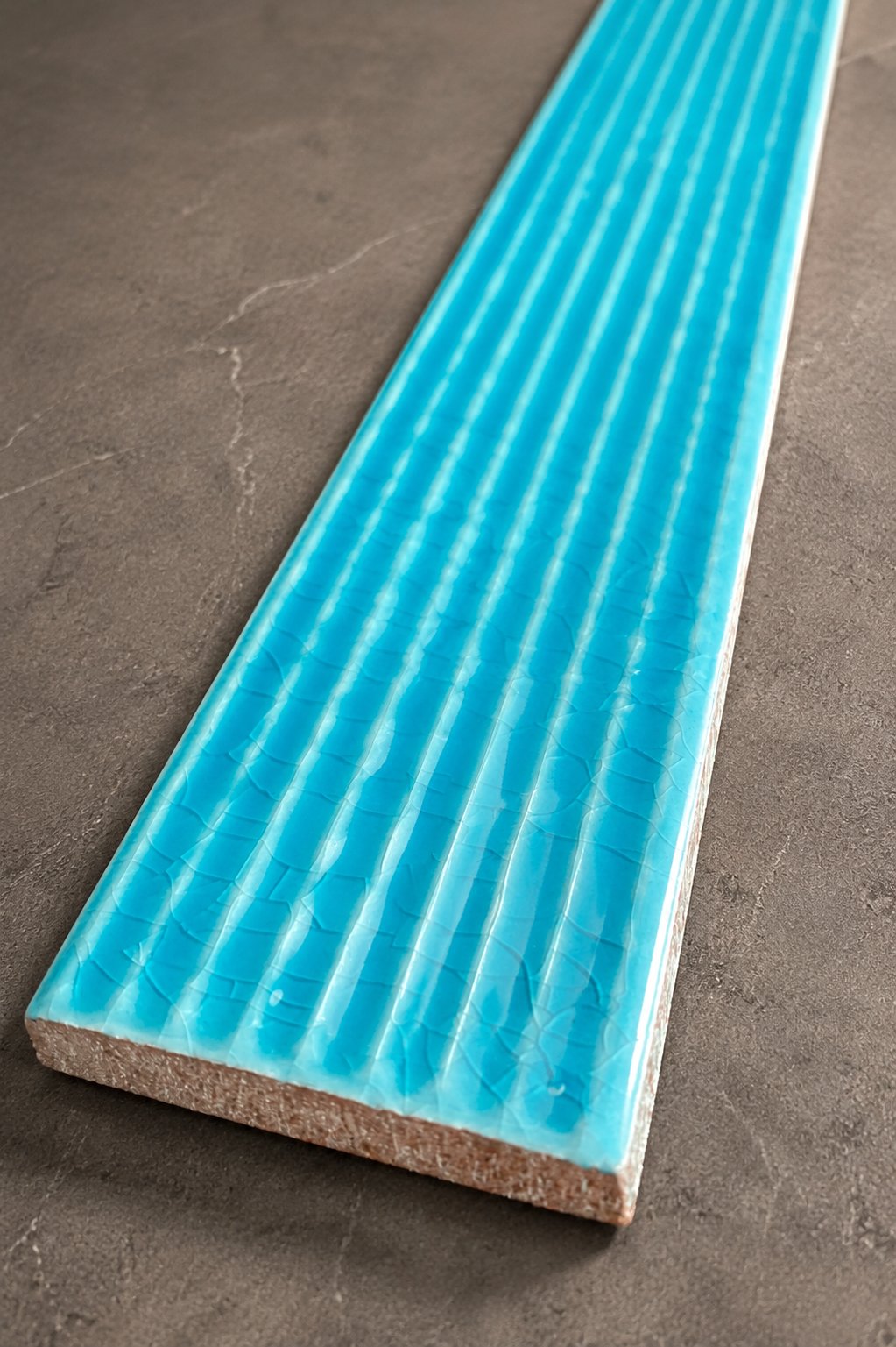 Armada Çini 5X40  FLAT Çizgili Turkuaz  Çini Seramik