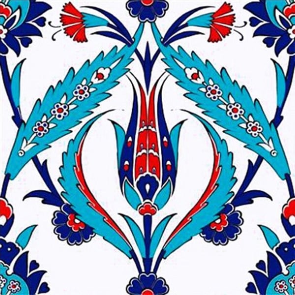 Armada Çini 60x100 Cm Ac 2 Kırmızı Lale Serigraf Türk Hamamı Pano