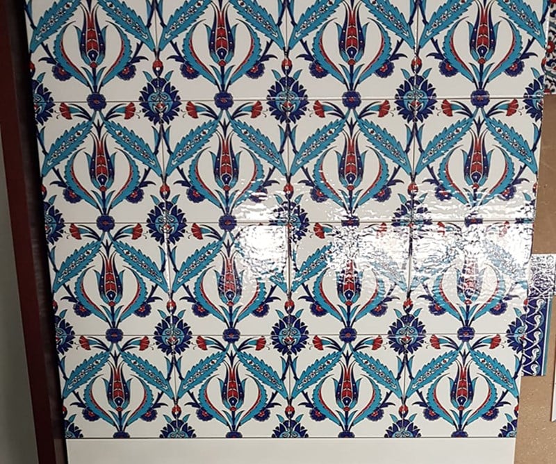 Armada Çini 60x100 Cm Ac 2 Kırmızı Lale Serigraf Türk Hamamı Pano