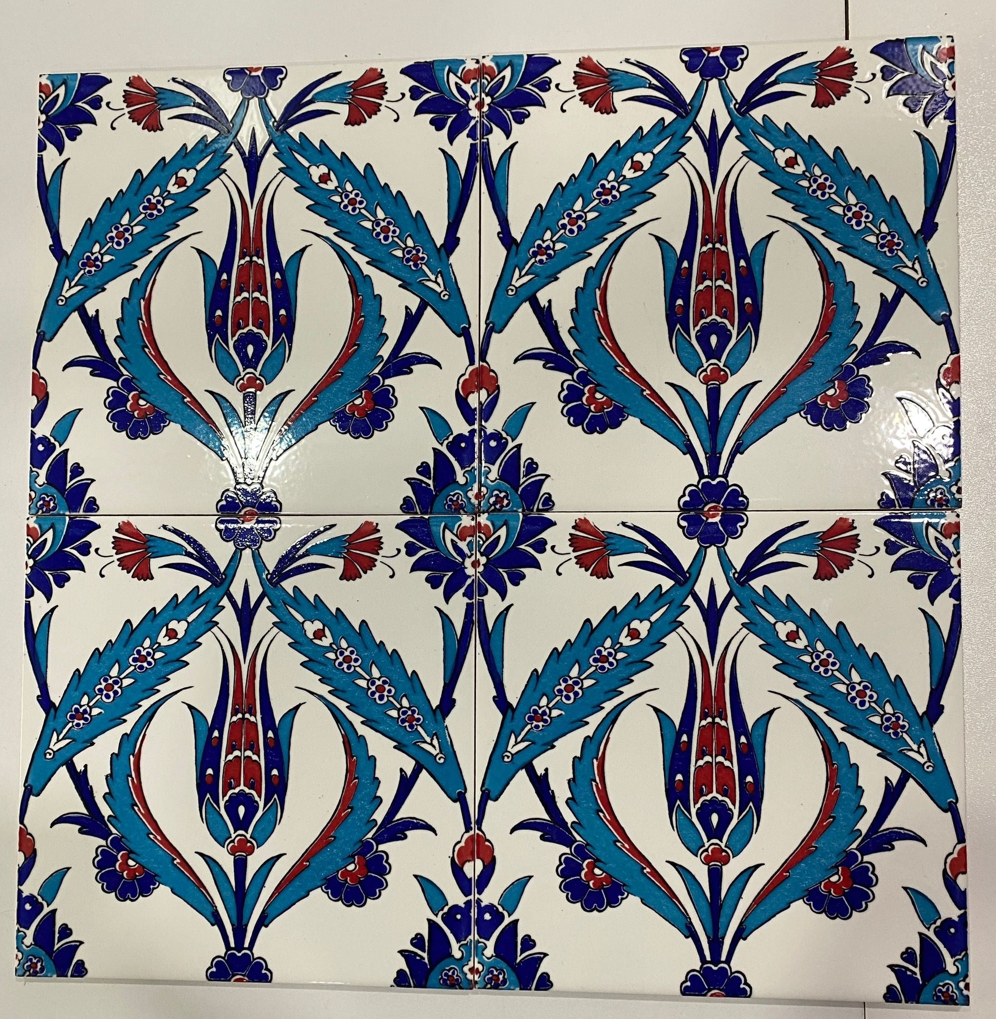 Armada Çini 60x100 Cm Ac 2 Kırmızı Lale Serigraf Türk Hamamı Pano