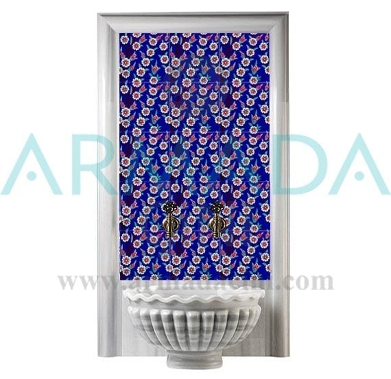 Armada Çini 60x100 Cm Ac 60 Papatya Serigraf Türk Hamamı Pano