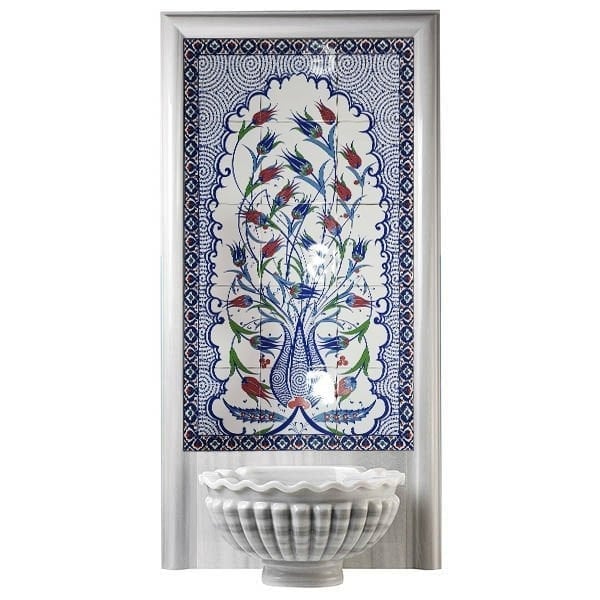 Armada Çini 60x100 Cm Lalezar İznik Desenli Kütahya Çini Pano