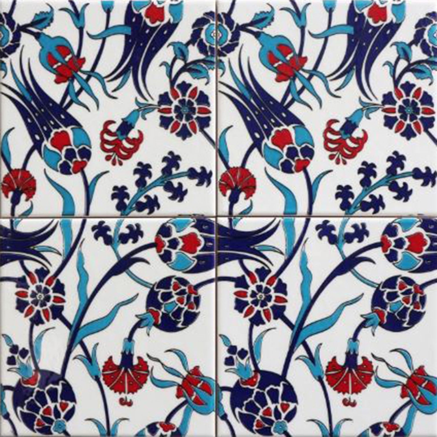 Armada Çini 60x100 Cm SP 105 Lale Karanfil Serigraf Türk Hamamı Pano