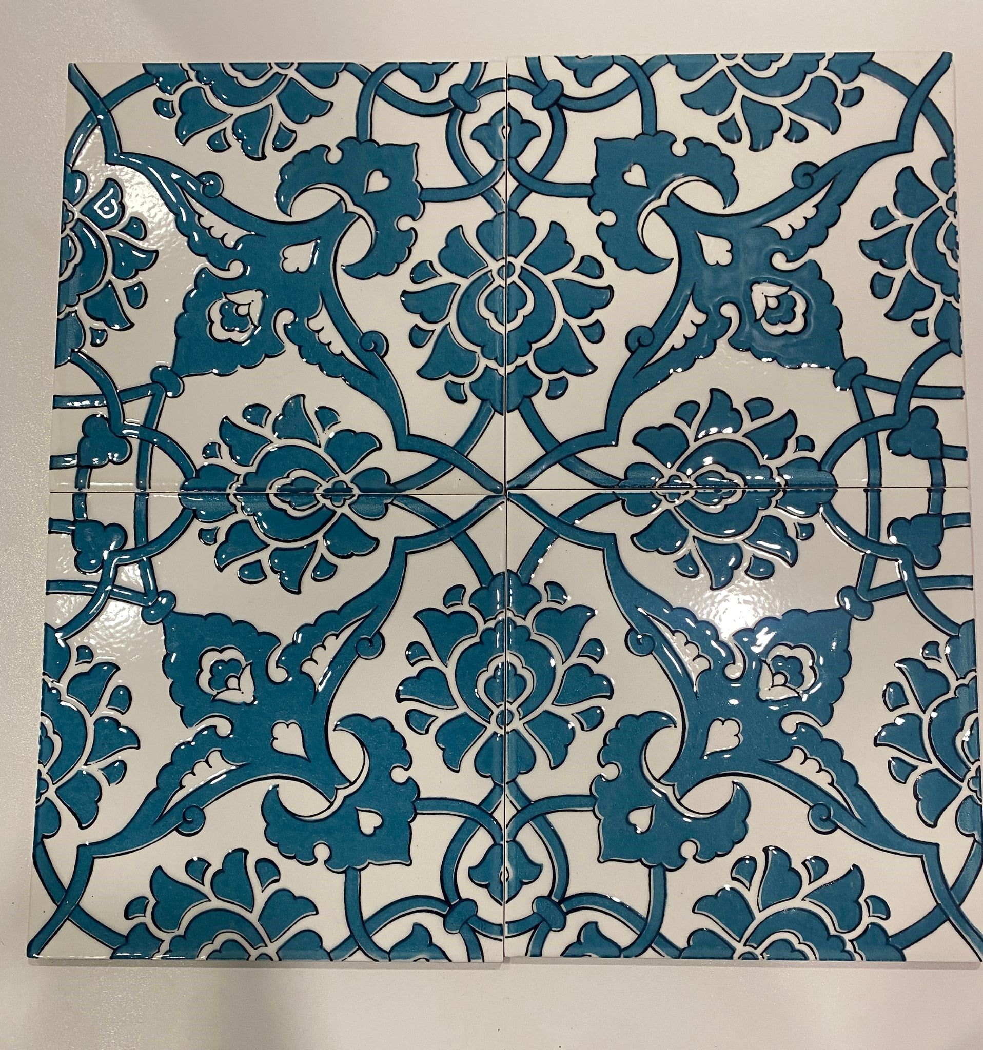 Armada Çini 60x100 Cm SP 83 Mavi Beyaz Serigraf Türk Hamamı Pano
