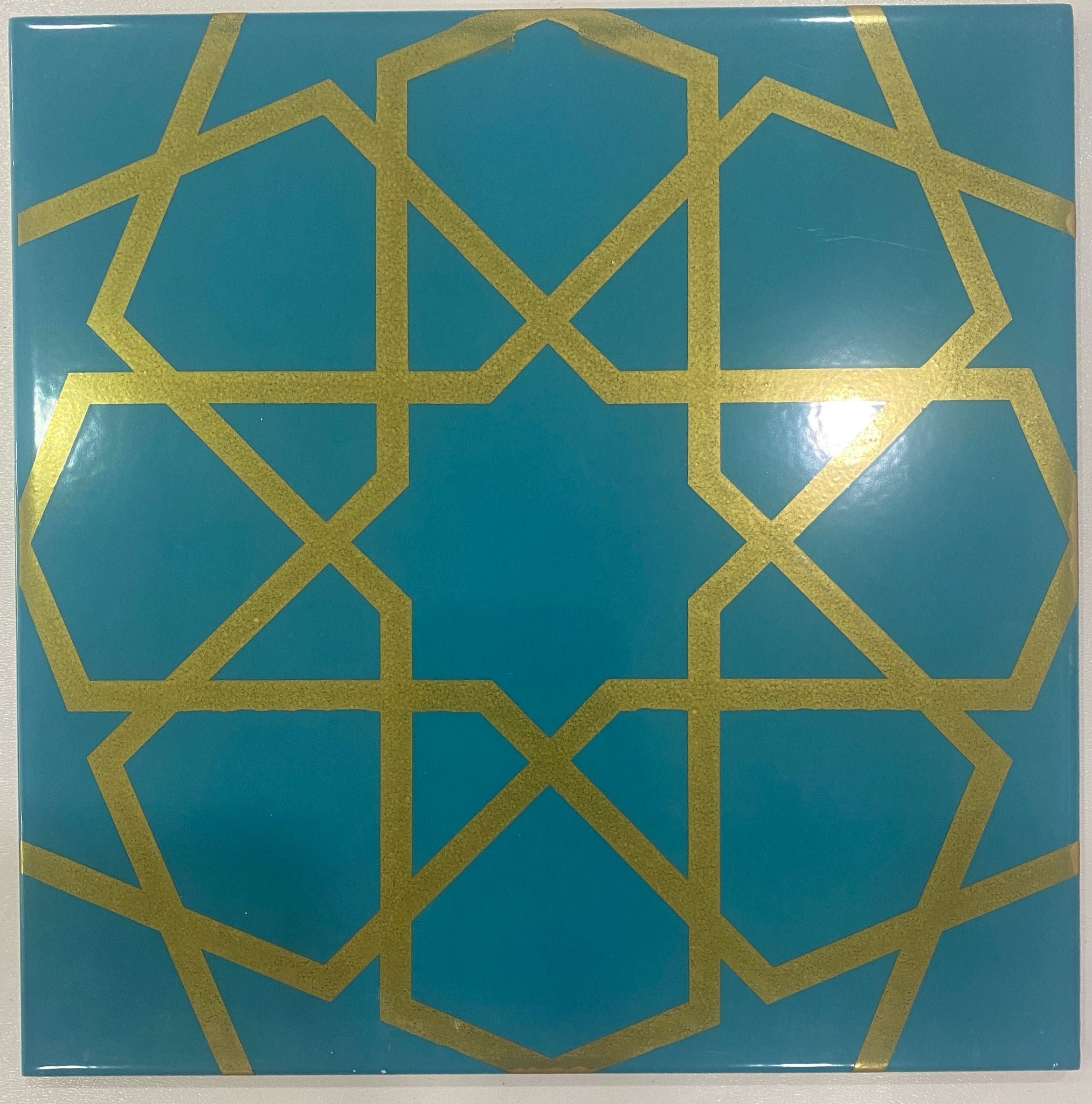 Armada Çini 60x100 Cm SP 89 Turkuaz Metalik Serigraf Türk Hamamı Pano
