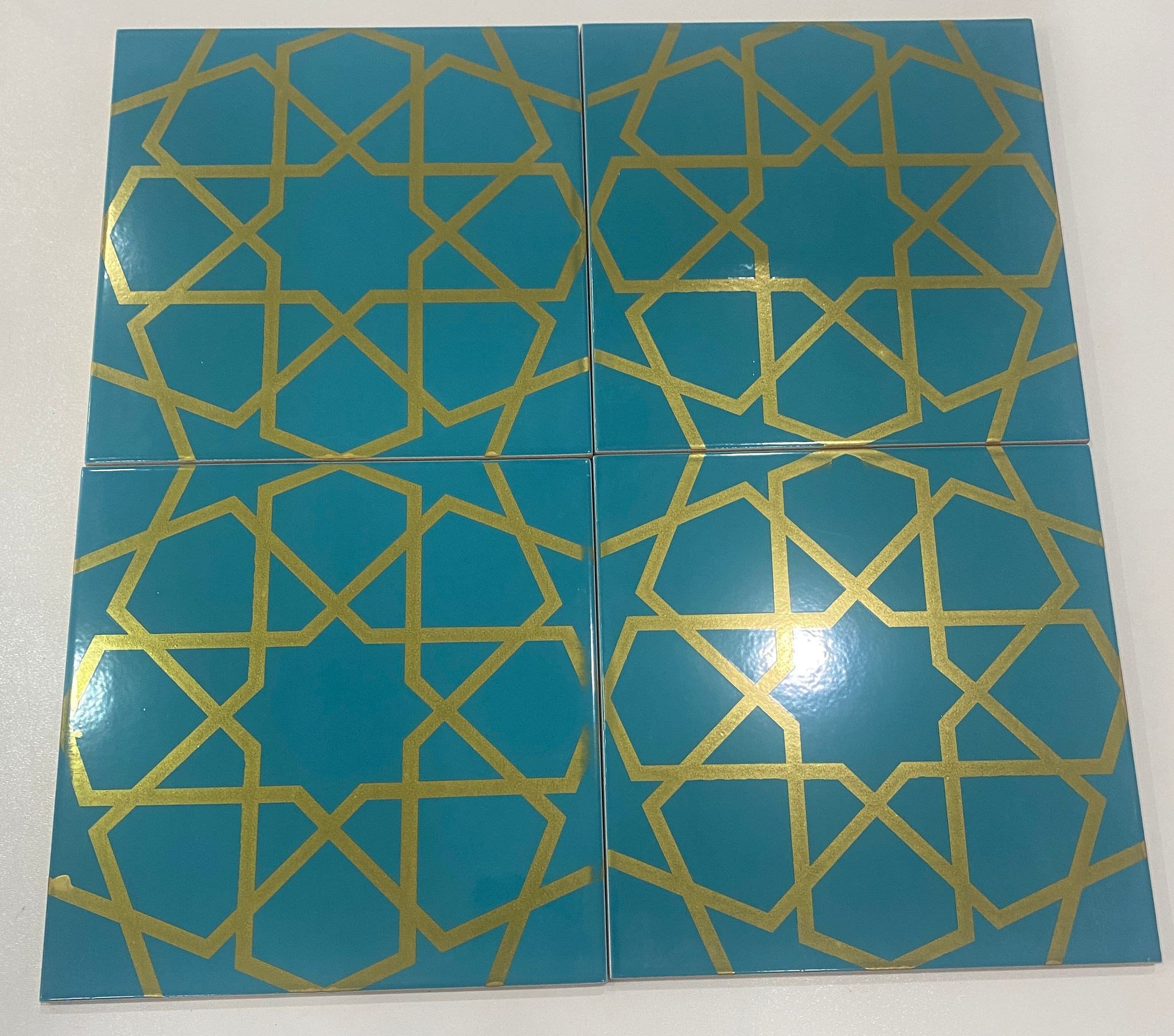 Armada Çini 60x100 Cm SP 89 Turkuaz Metalik Serigraf Türk Hamamı Pano