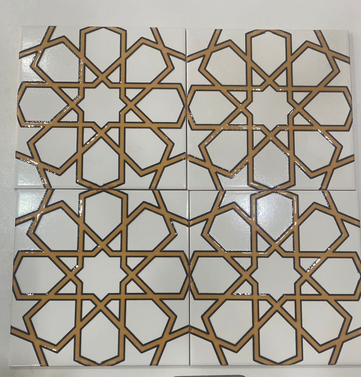 Armada Çini 60x100 Cm SP 89-v Sarı Beyaz Serigraf Türk Hamamı Pano