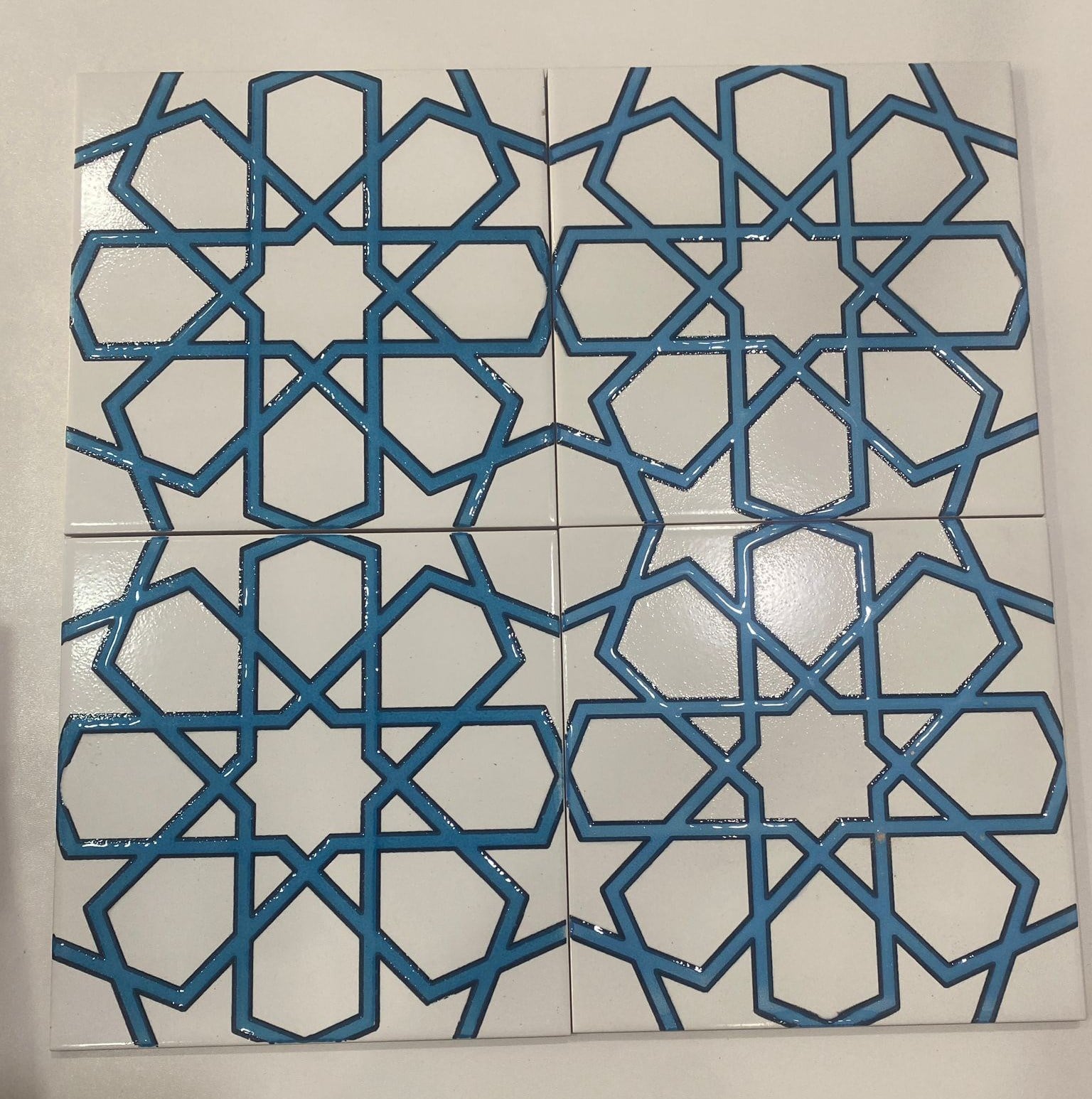 Armada Çini 60x100 Cm SP 89-v Turkuaz Beyaz Serigraf Türk Hamamı Pano