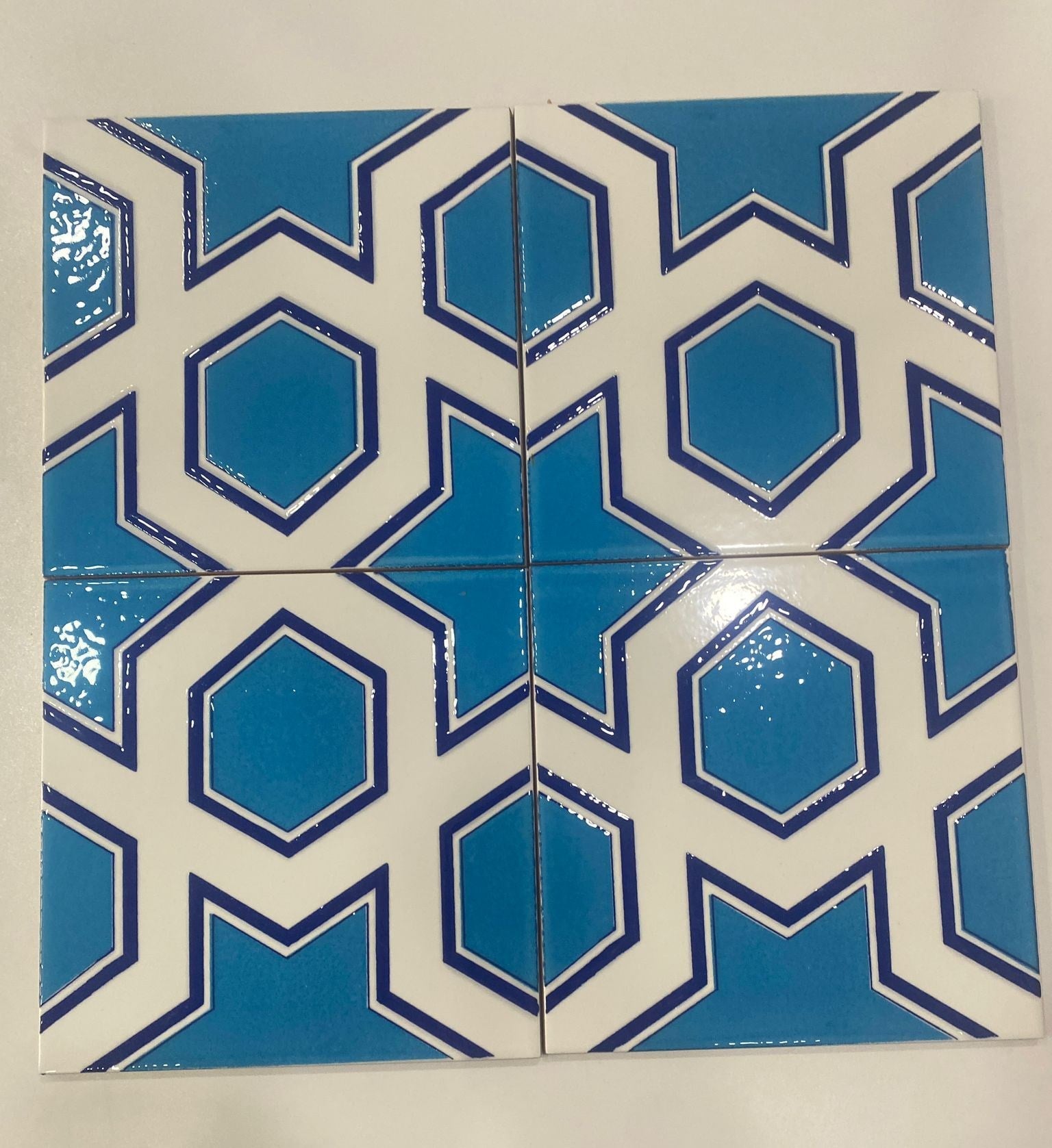 Armada Çini 60x100 Cm SP 98 Mavi Yıldız Serigraf Türk Hamamı Pano