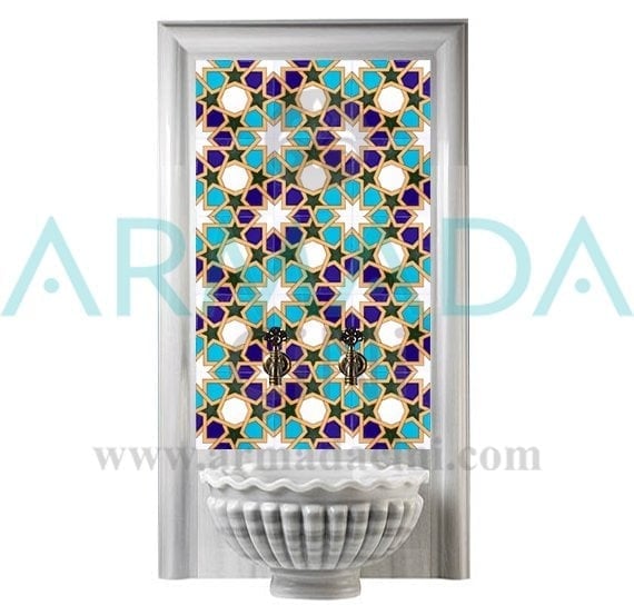 Armada çini 60x100 cm SP 99 Tunus Serigraf Türk Hamamı Pano