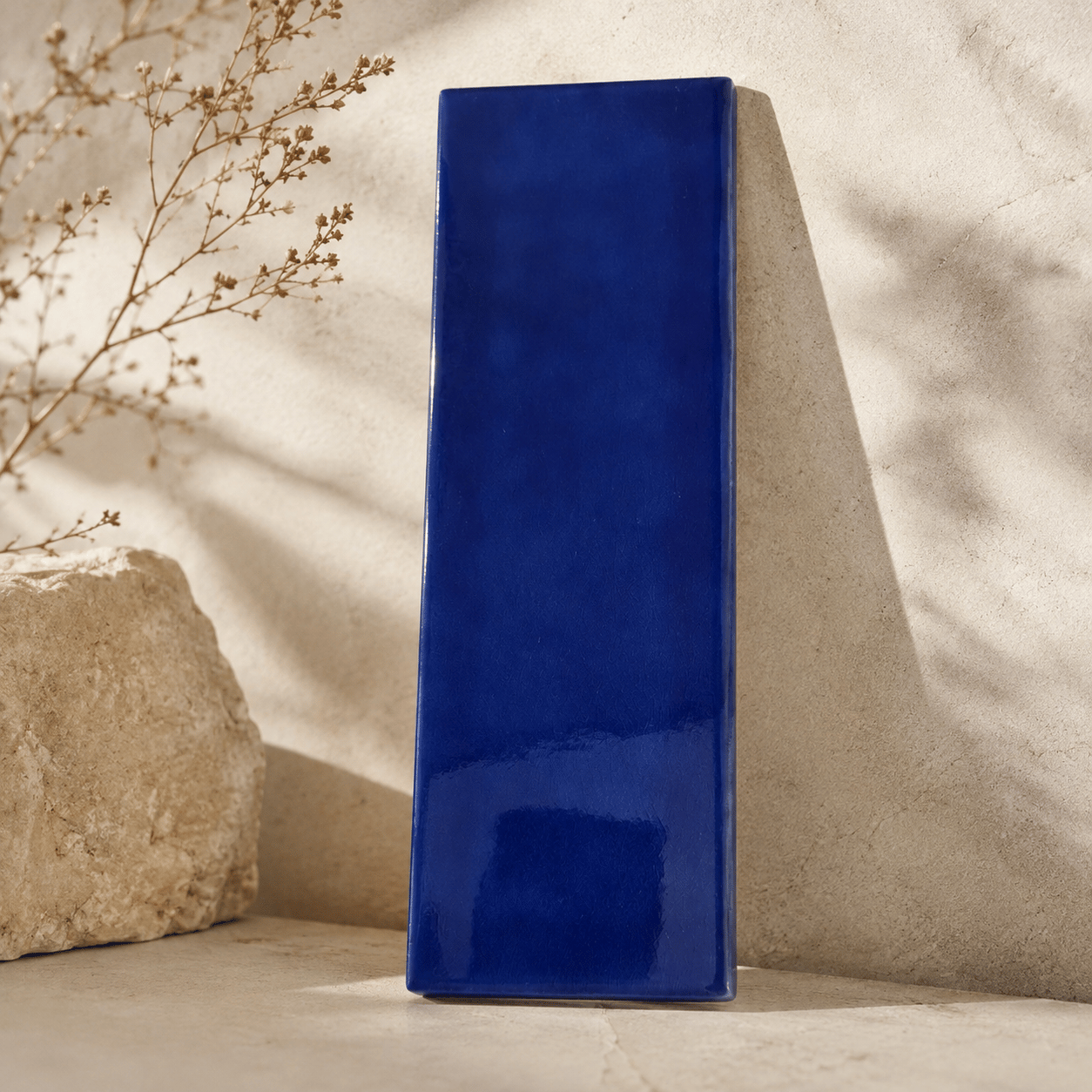 Armada Çini 7x21 Cm Düz Kobalt  Çini Seramik