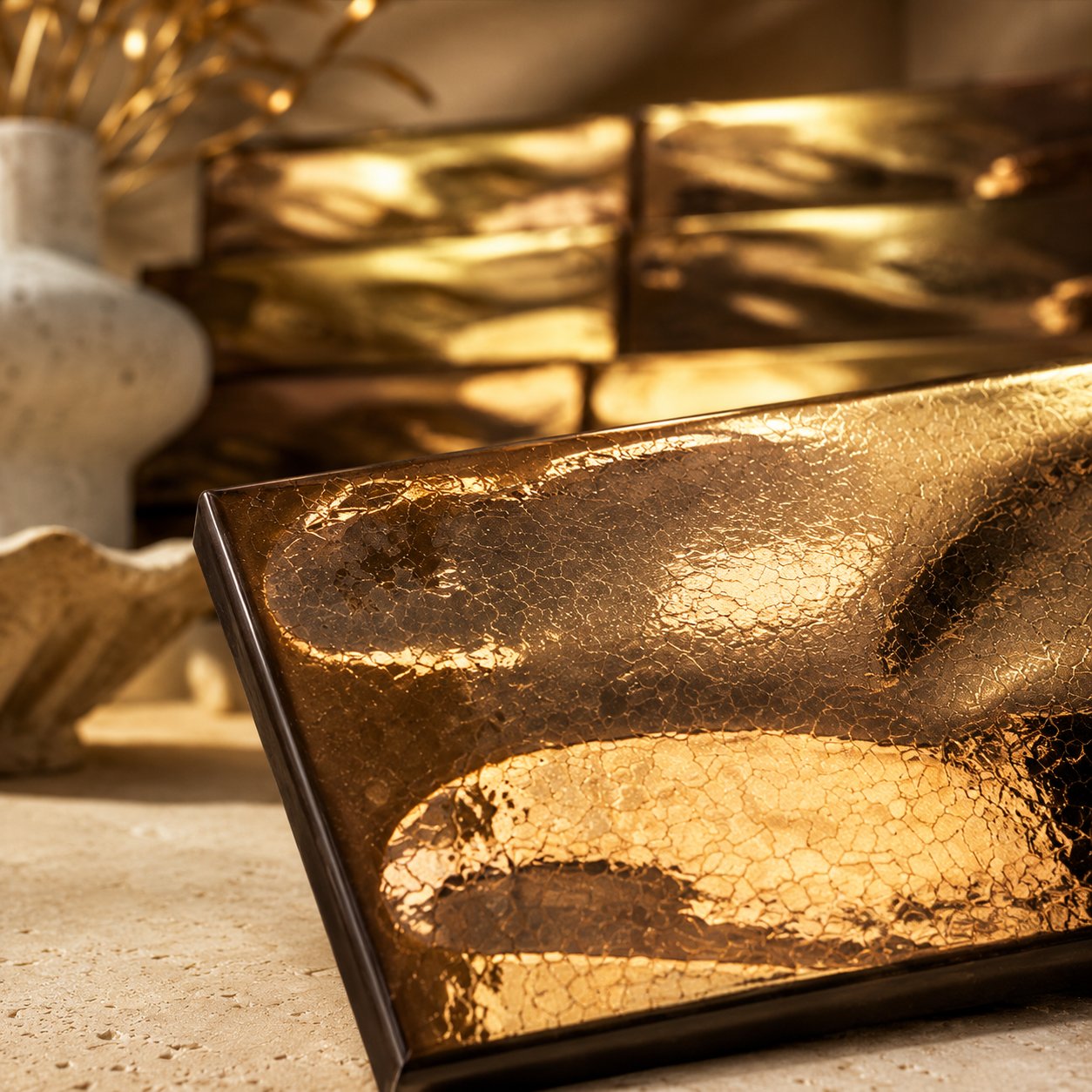 Armada Çini 7x21 Cm Gölgeli Bronz Çini Seramik 