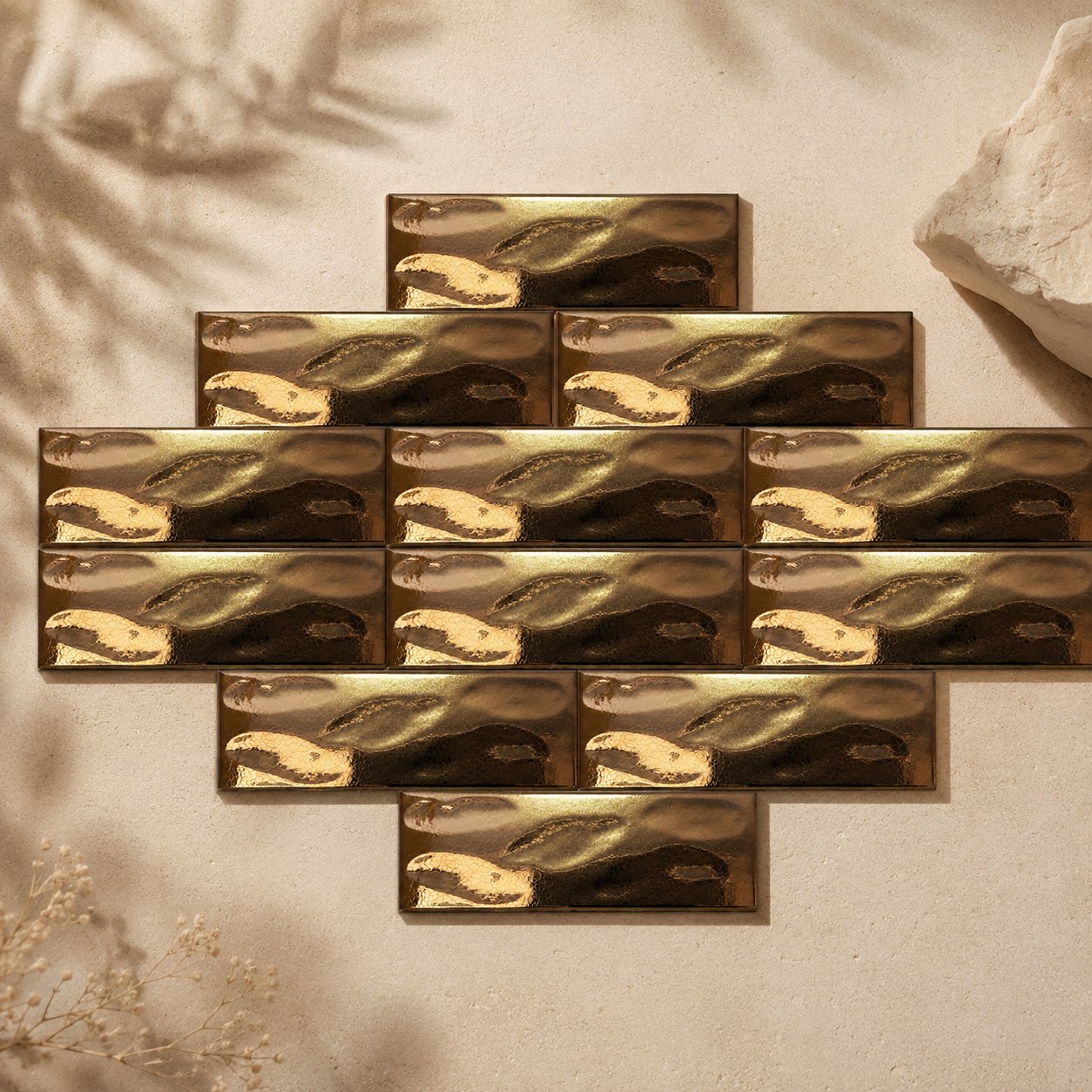 Armada Çini 7x21 Cm Gölgeli Bronz Çini Seramik 